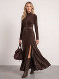 Vestido de antelina marrón