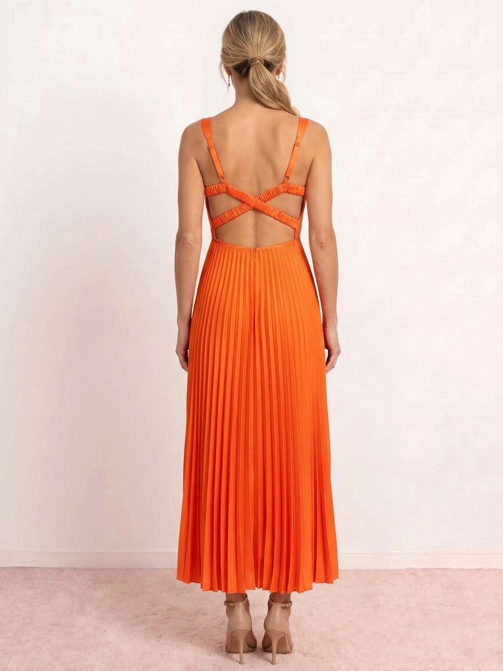 Vestido midi plisado vesta