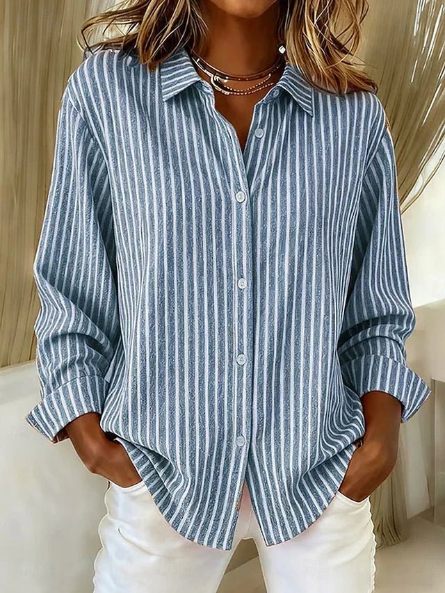 Jacqueline™ | Camisa Abotonada de Rayas