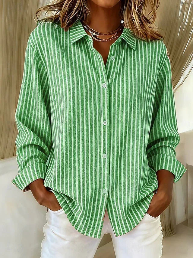 Jacqueline™ | Camisa Abotonada de Rayas