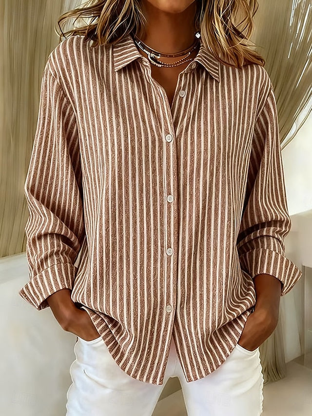 Jacqueline™ | Camisa Abotonada de Rayas