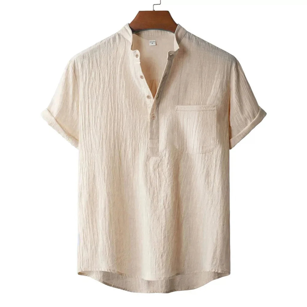Camiseta Henley de Kai Linen