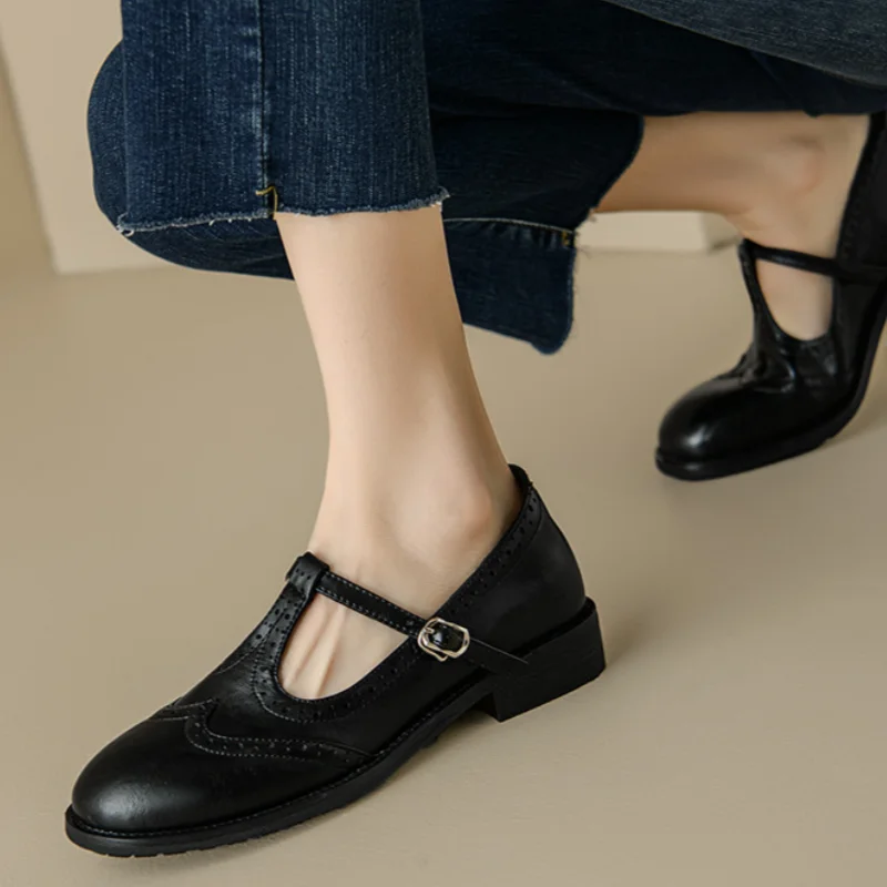 Zapatos Mary Jane Elegantes con Tira en T