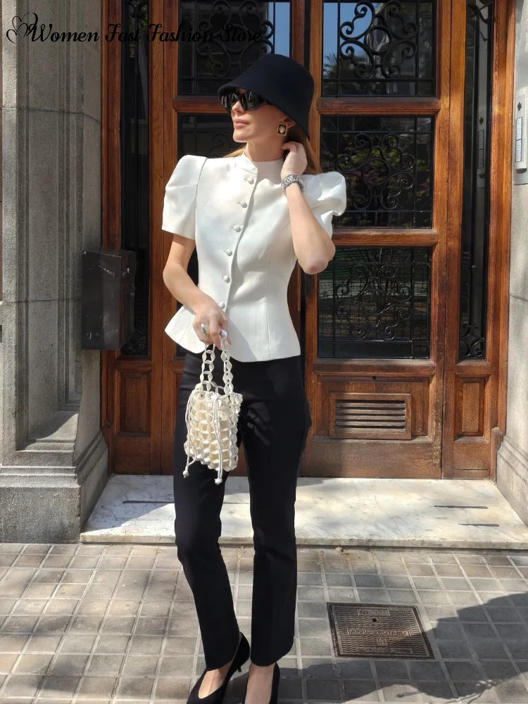 Top Elegante de Cuello Redondo