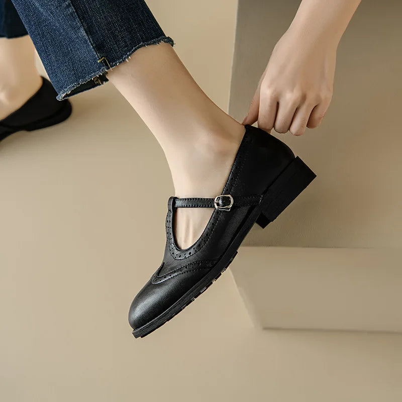Zapatos Mary Jane Elegantes con Tira en T