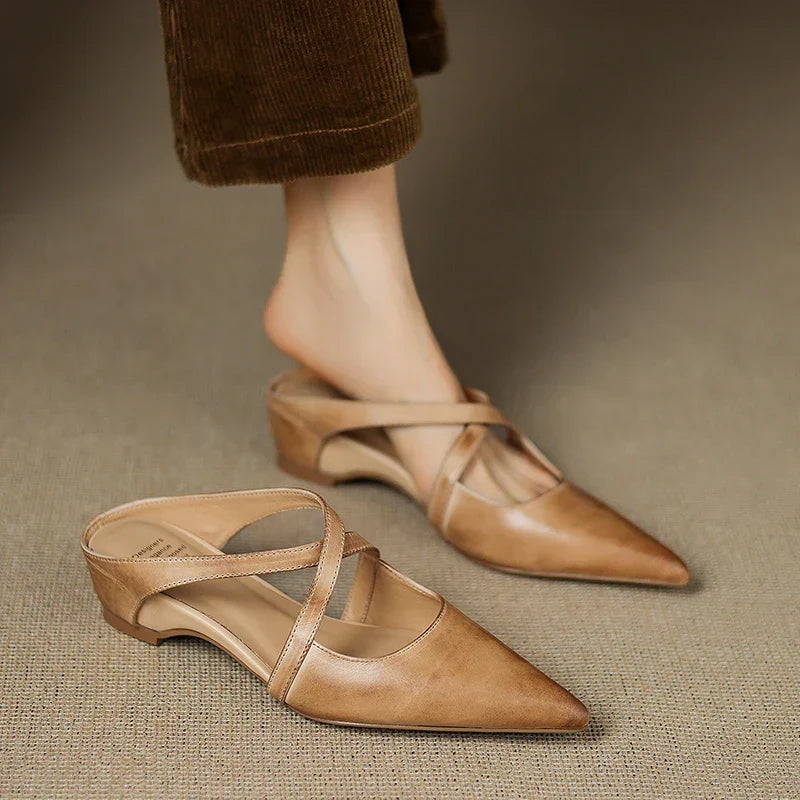 Mestelle Mules de Piel Genuina