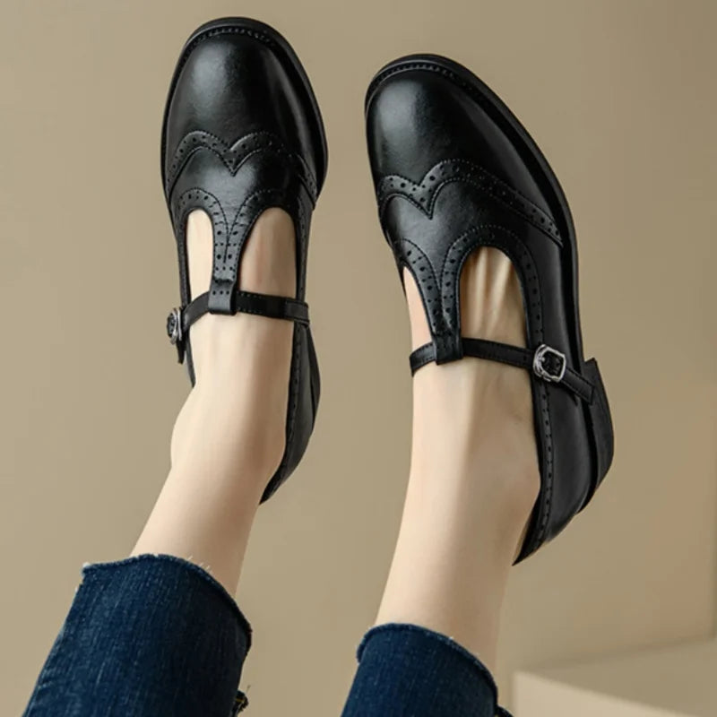 Zapatos Mary Jane Elegantes con Tira en T