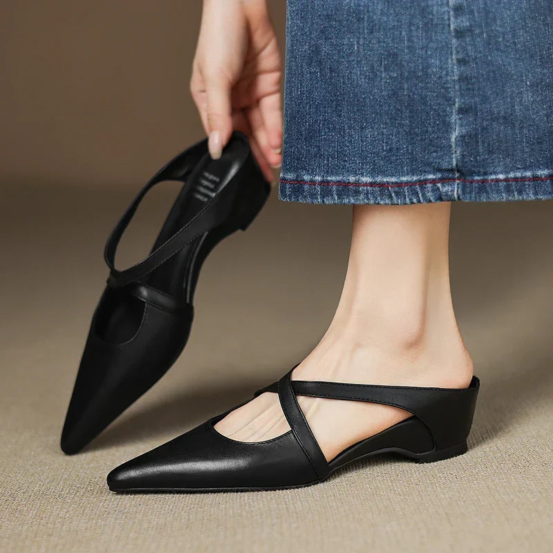 Mestelle Mules de Piel Genuina