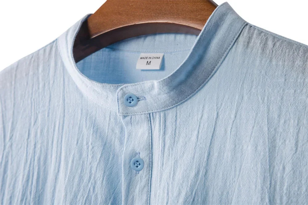 Camiseta Henley de Kai Linen