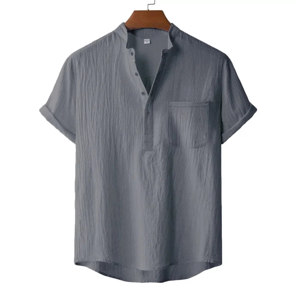 Camiseta Henley de Kai Linen
