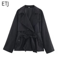 Trench Coat Cruzado Estilo Británico