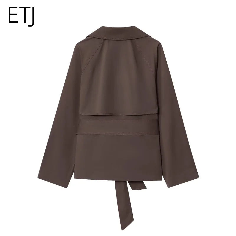 Trench Coat Cruzado Estilo Británico