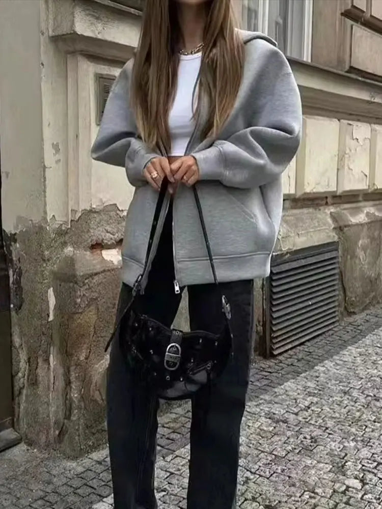 Chaqueta Sudadera Oversize con Cremallera
