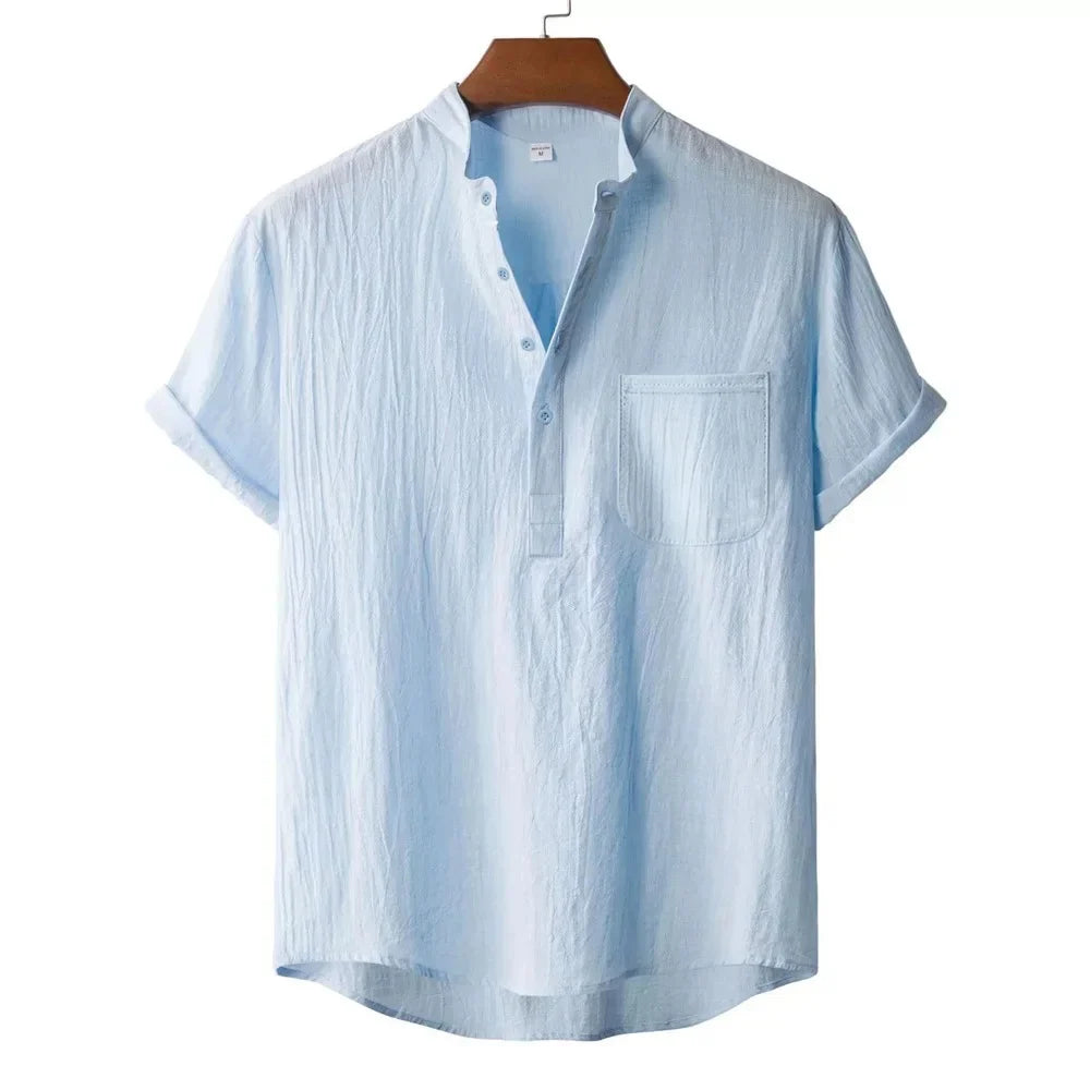 Camiseta Henley de Kai Linen