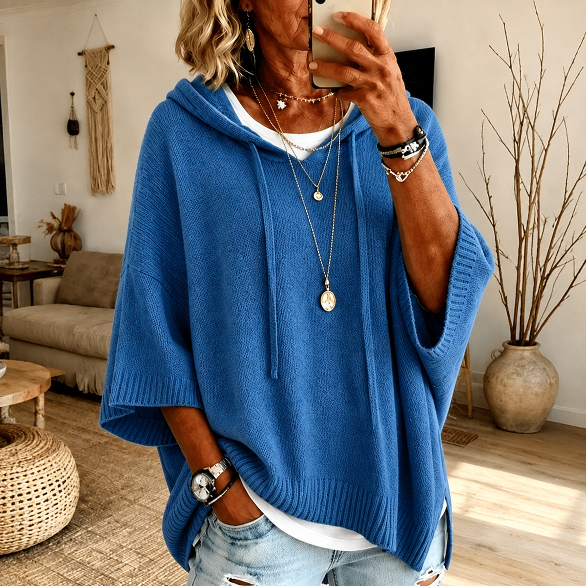 Amelie – Jersey Poncho Azul