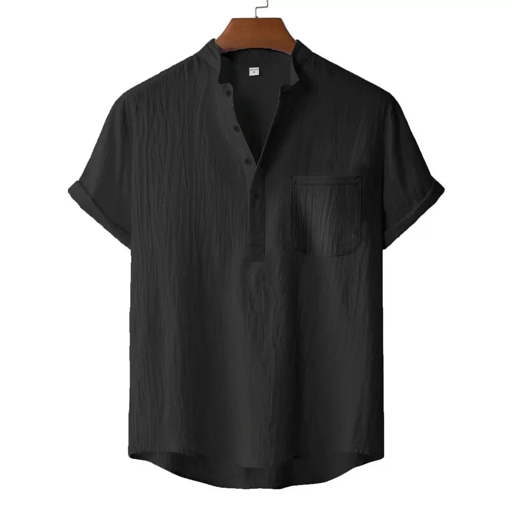 Camiseta Henley de Kai Linen