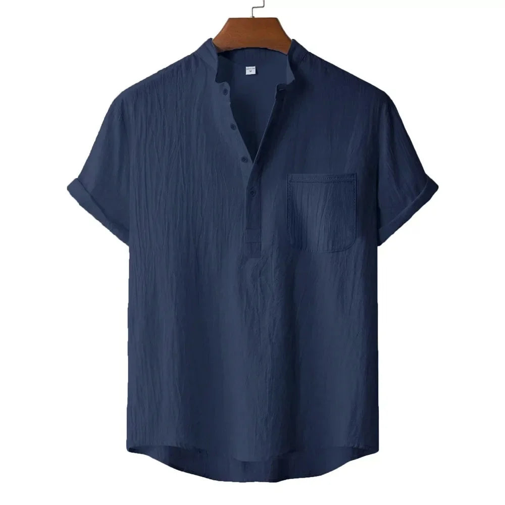 Camiseta Henley de Kai Linen