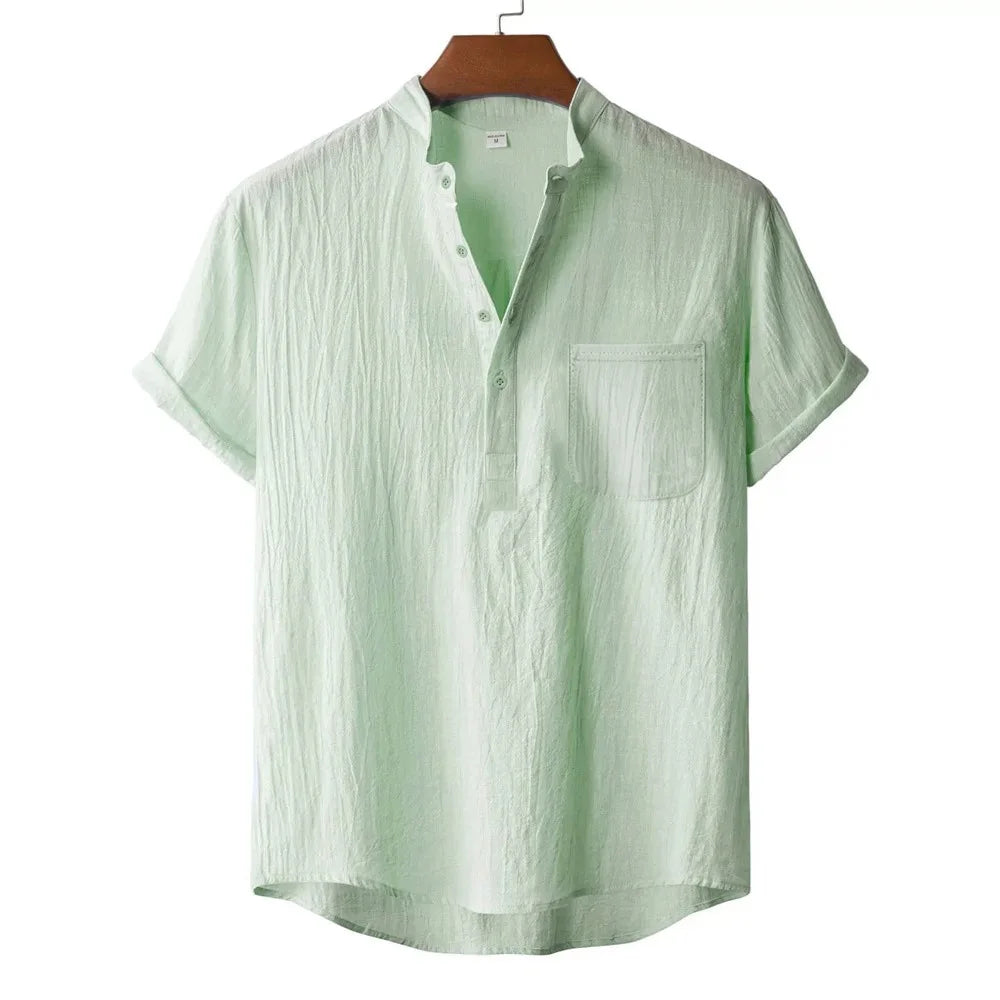 Camiseta Henley de Kai Linen