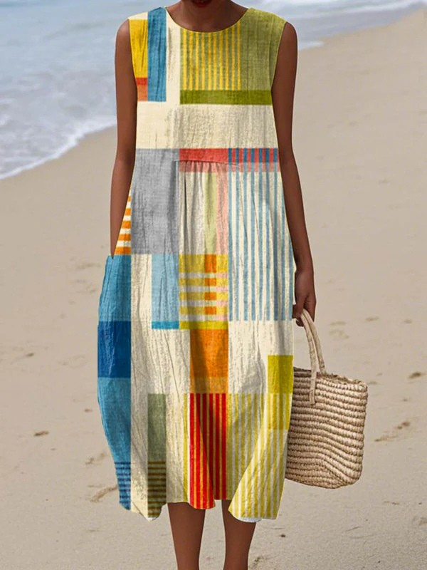 Clara | Vestido Midi Geométrico