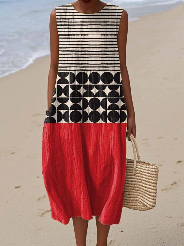 Eve | Vestido Midi de Bloques de Color