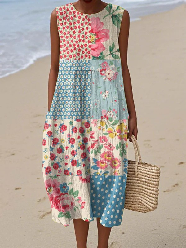 Erin | Vestido Midi de Patchwork