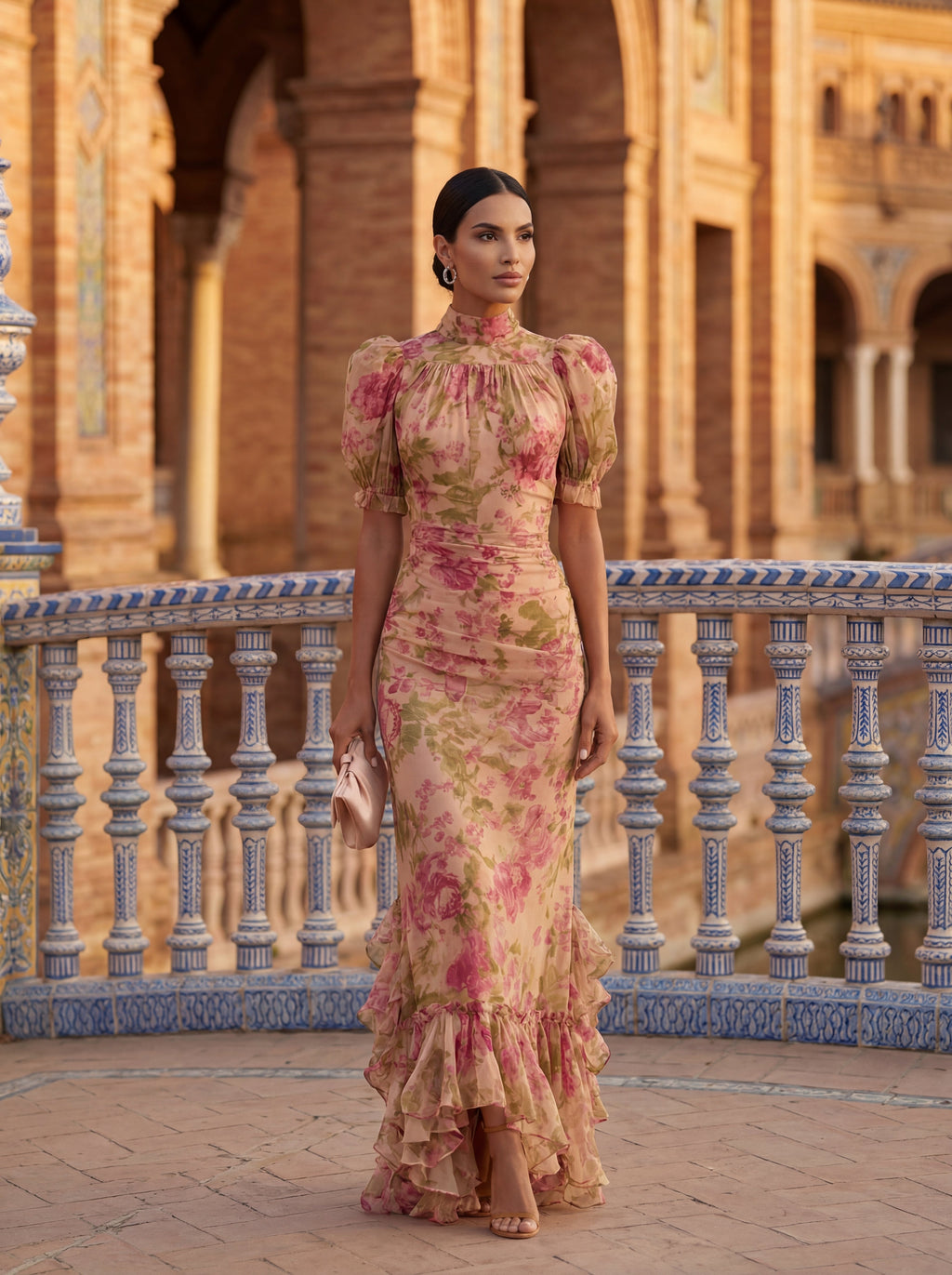 Flora | Vestido Maxi Floral con Volantes
