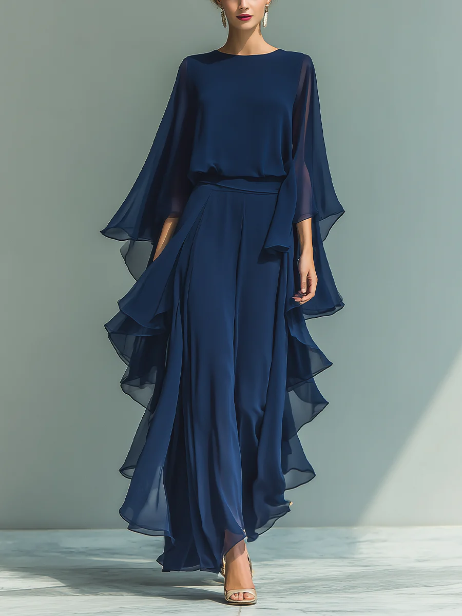 Aurora | Conjunto elegante de gasa con volantes
