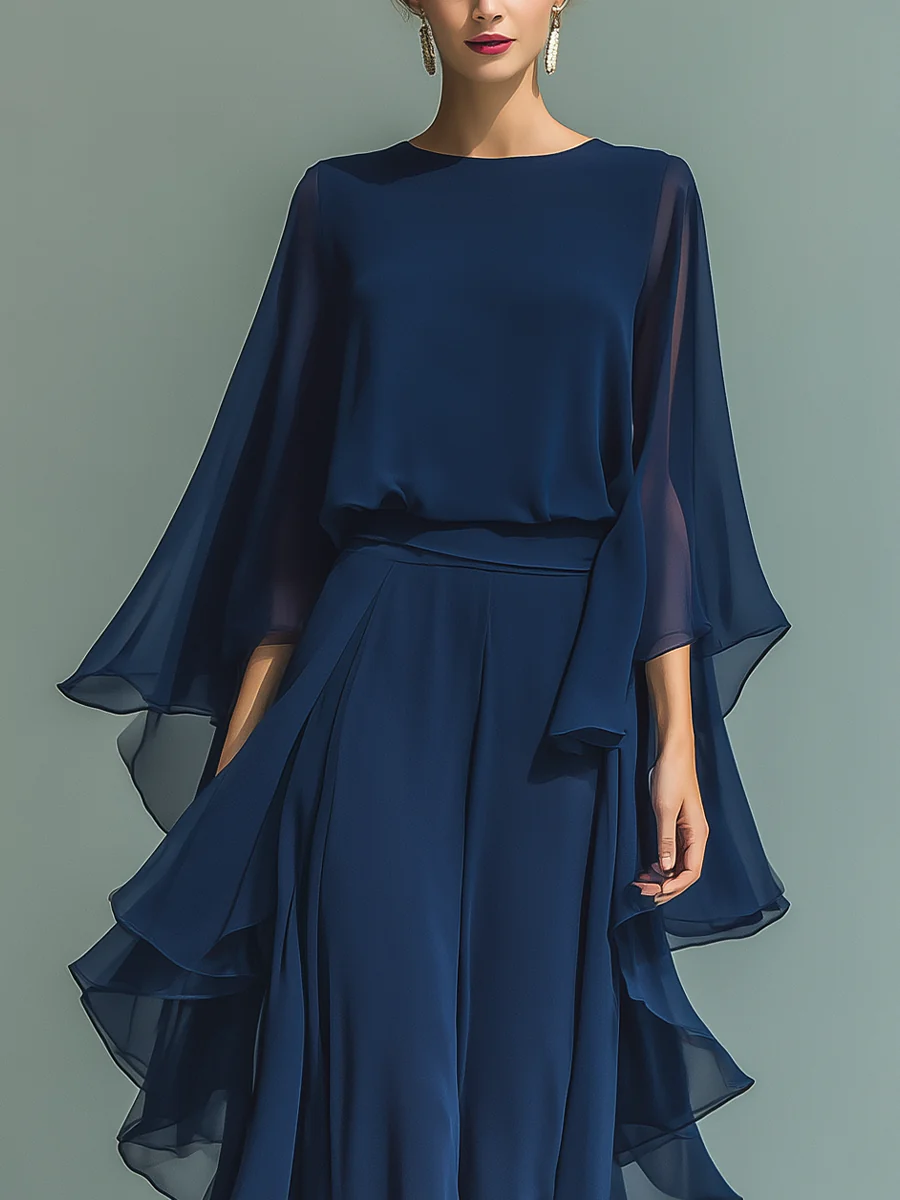 Aurora | Conjunto elegante de gasa con volantes