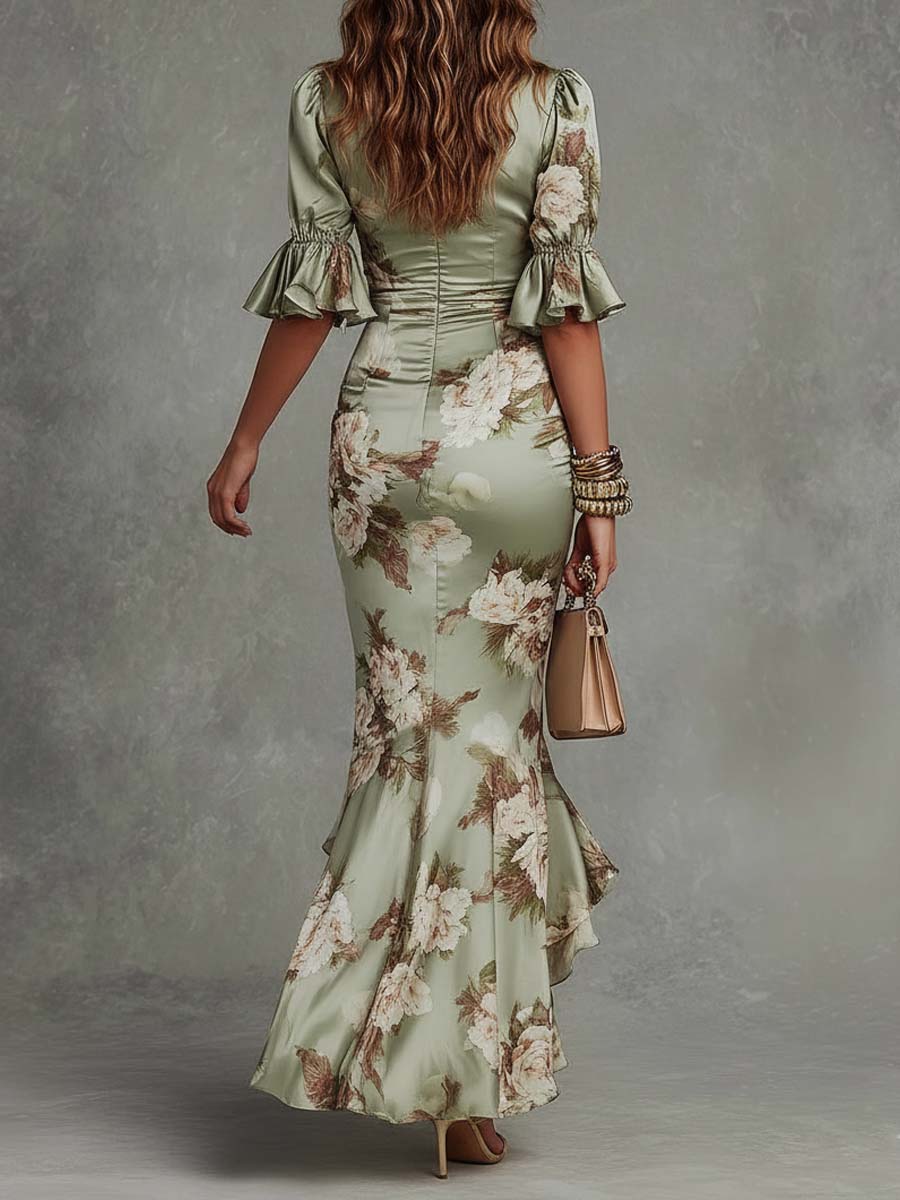 Celeste | Vestido Maxi con Estampado Floral