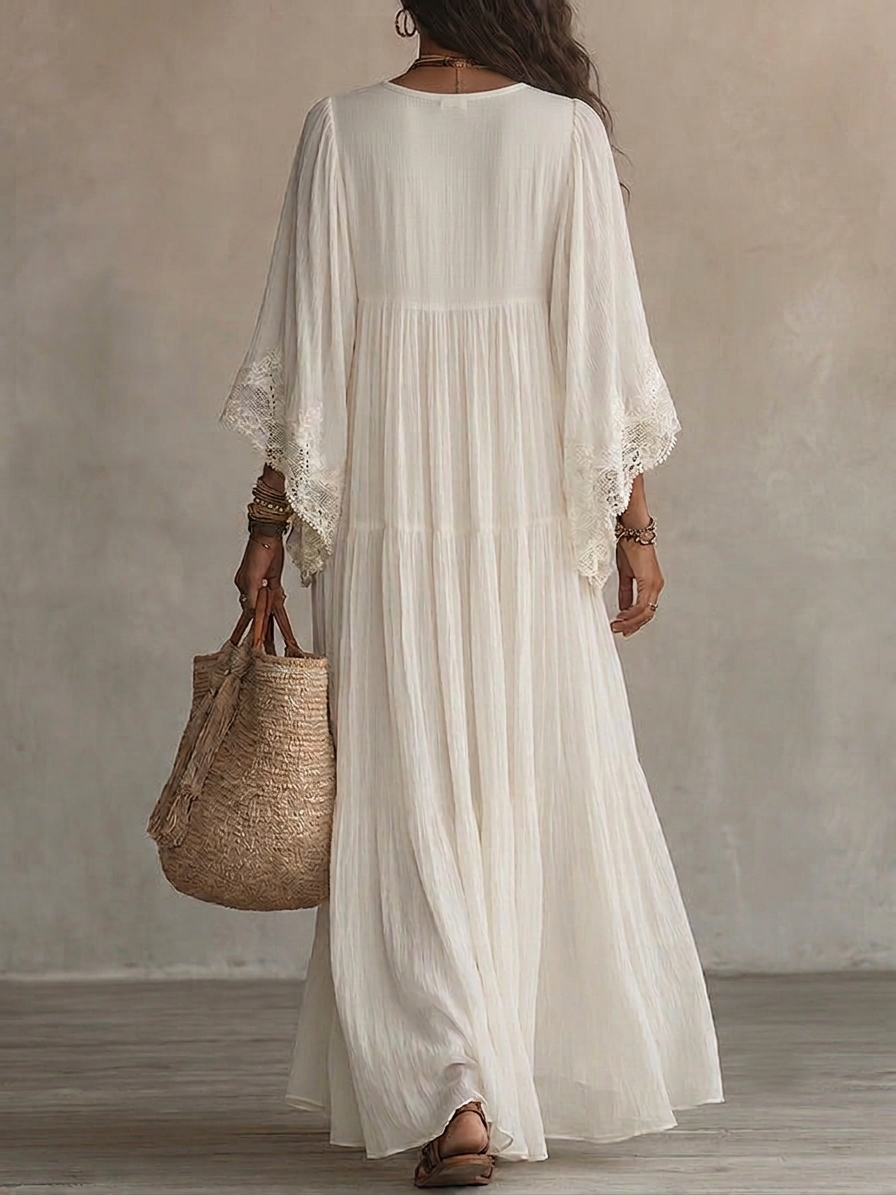 CELESTE | VESTIDO LARGO BOHO