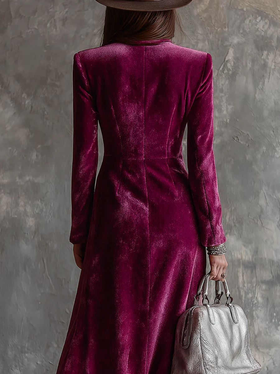 Vera™ | Vestido Maxi Blazer de Terciopelo