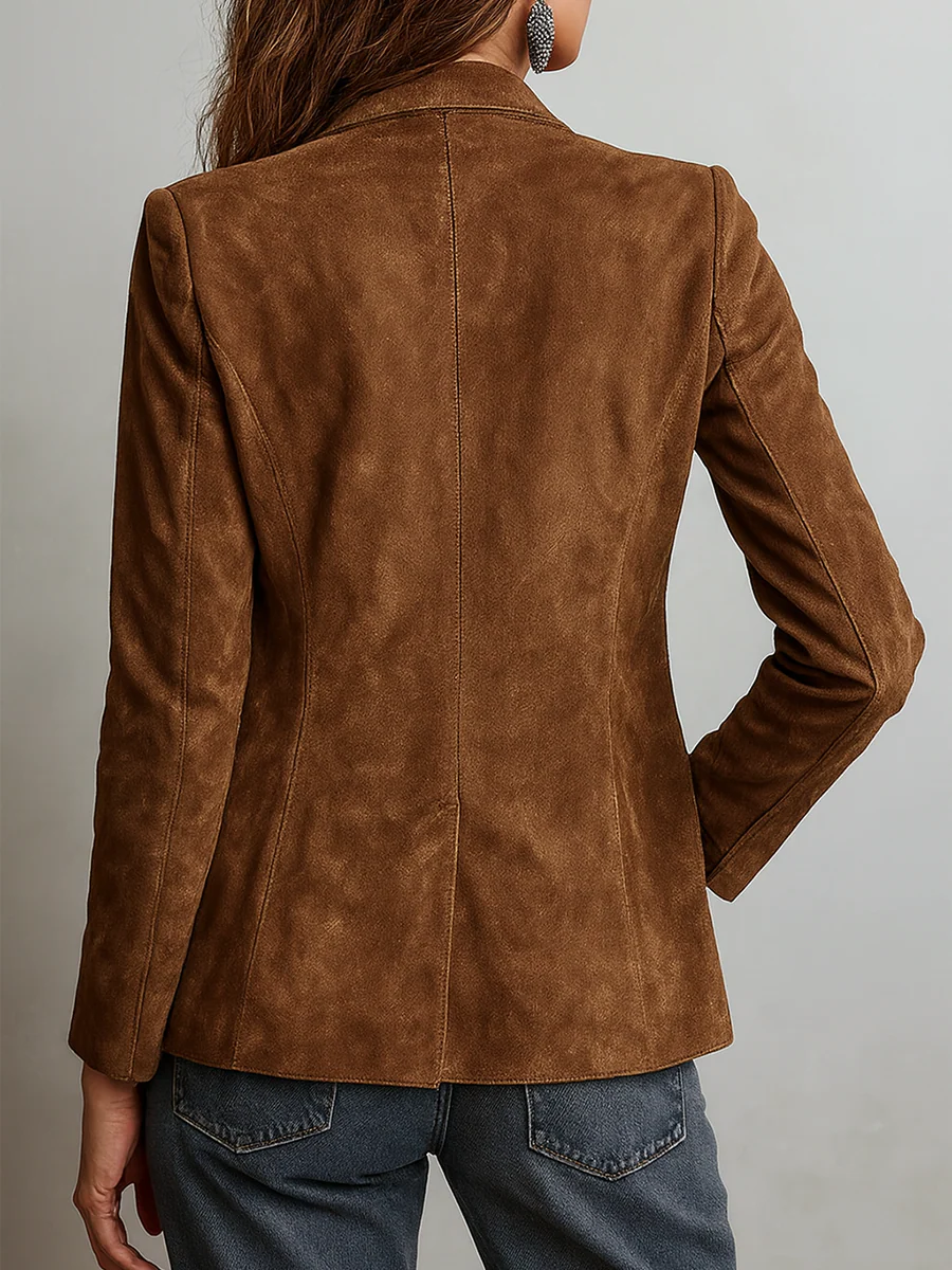 Blazer Vintage Marrón para Mujer