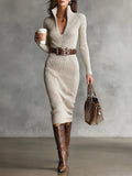 Clara ║ Vestido de Punto con Cuello Alto