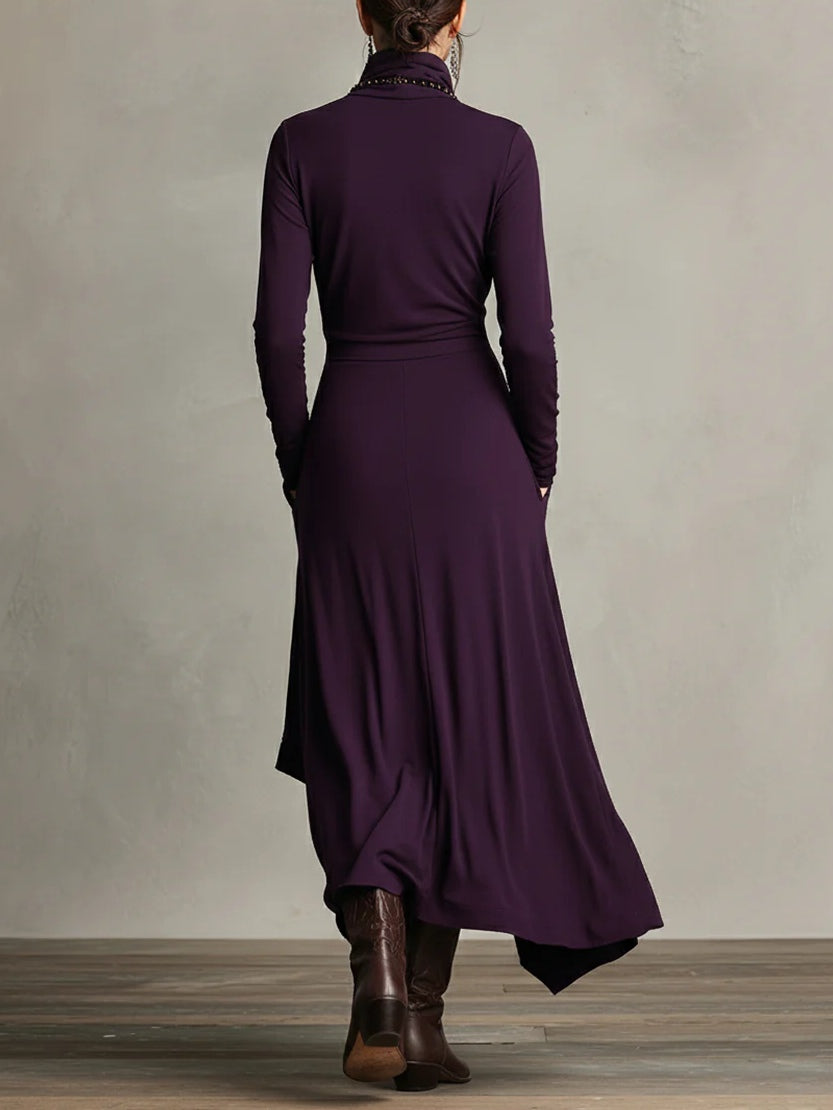 Marivelle™ | Vestido largo elegante de cuello alto