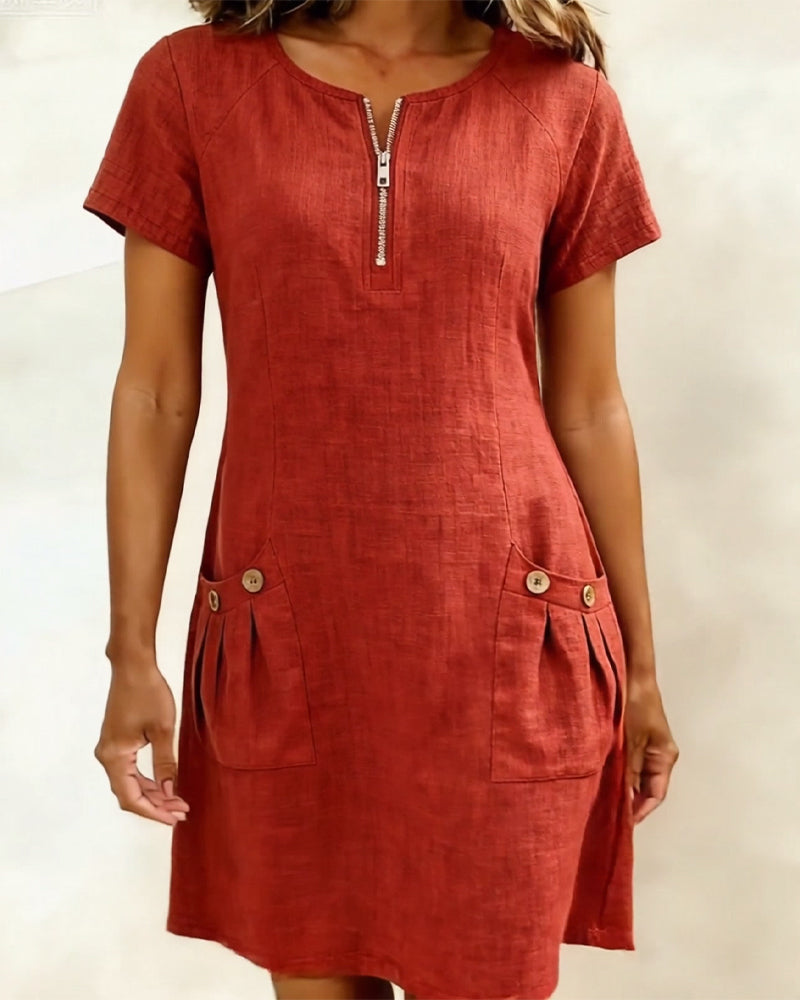 Carmen | Vestido de algodón con cremallera