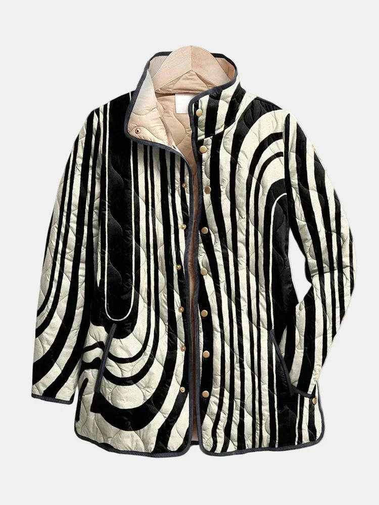 Soraya | Chaqueta Acolchada Casual con Diseño Geométrico Abstracto