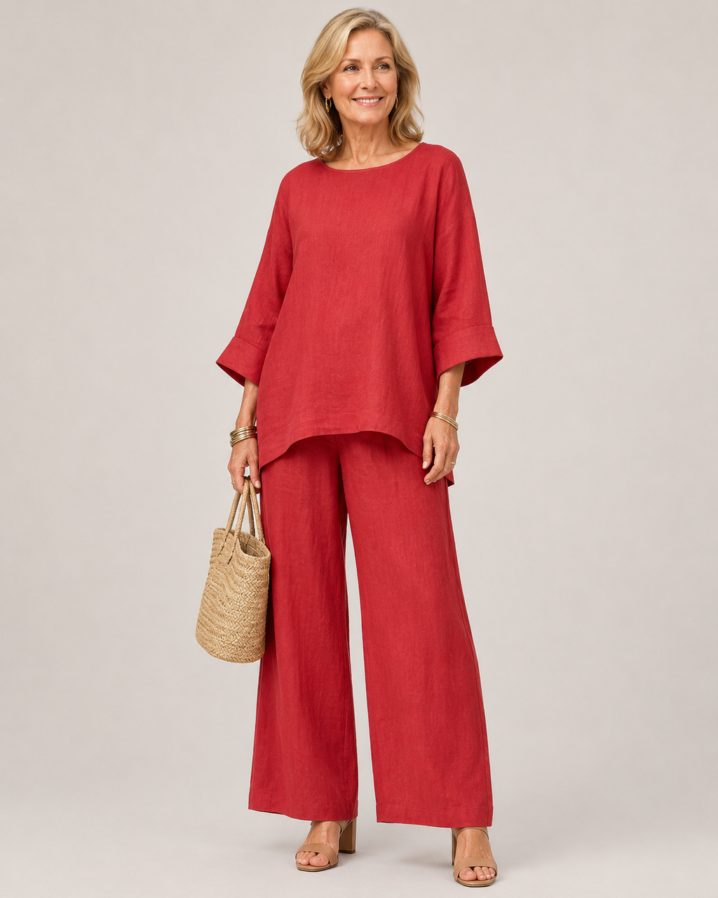 Prue | Conjunto de túnica oversize y pantalón de pierna ancha