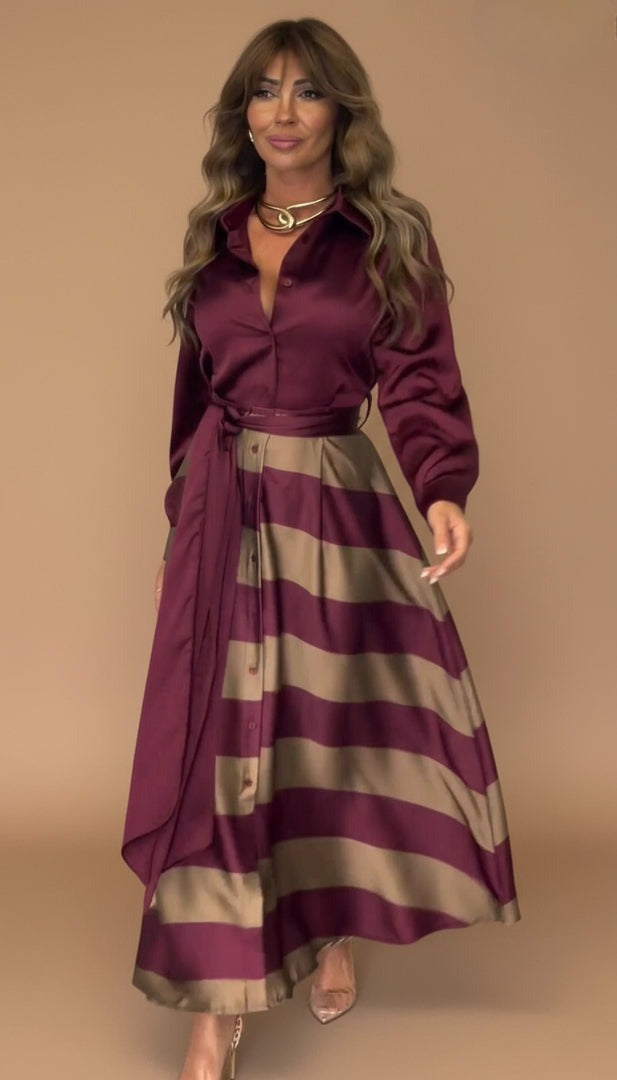 Mila™ | Vestido Maxi de Rayas