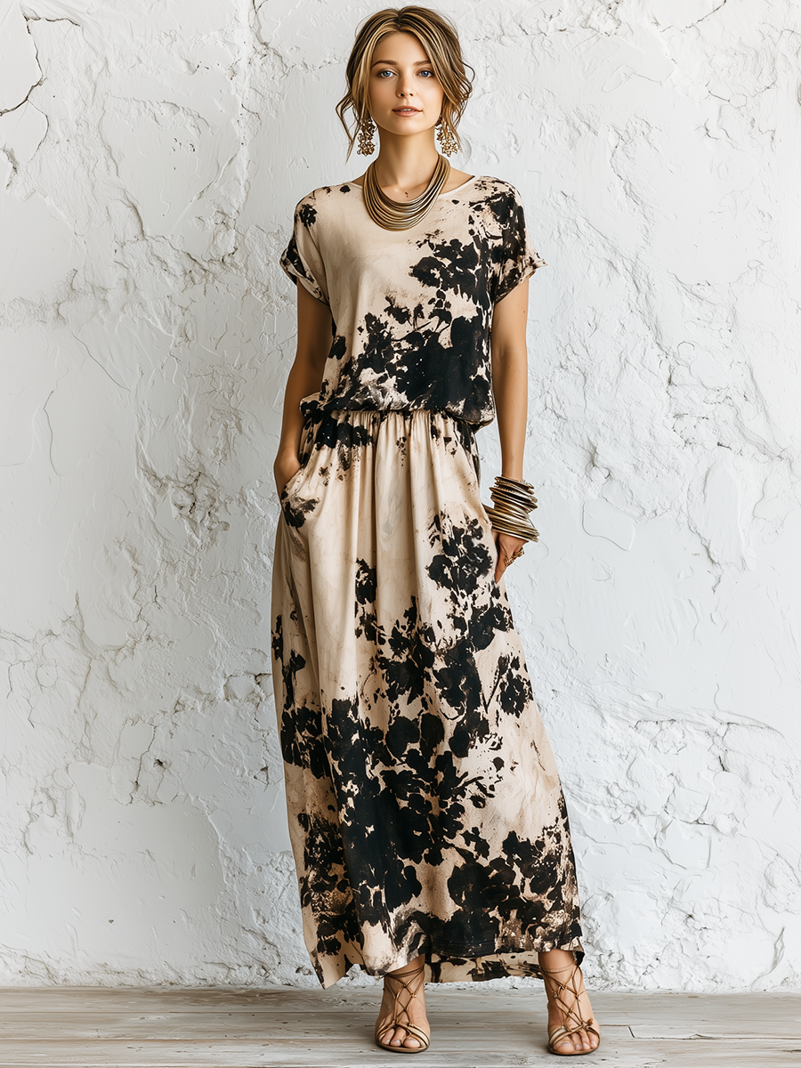 Alba - Conjunto de Dos Piezas Estampado Artístico