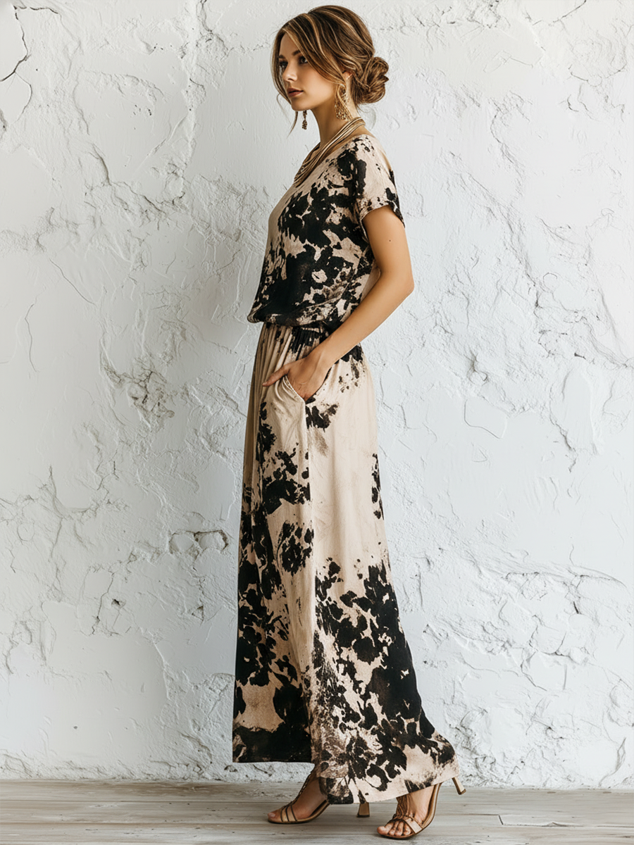 Alba - Conjunto de Dos Piezas Estampado Artístico