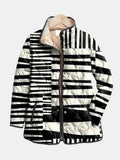 Miren | Chaqueta Acolchada Abstracta en Blanco y Negro