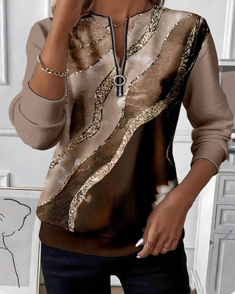 Sudadera vintage Liora con media cremallera