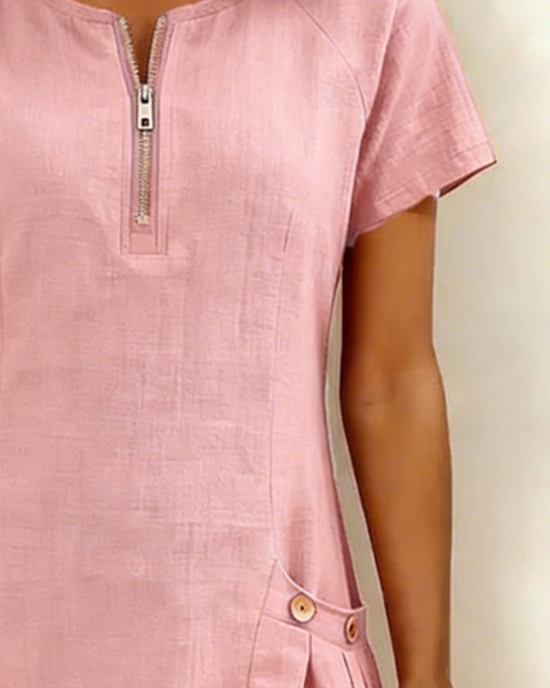 Carmen | Vestido de algodón con cremallera
