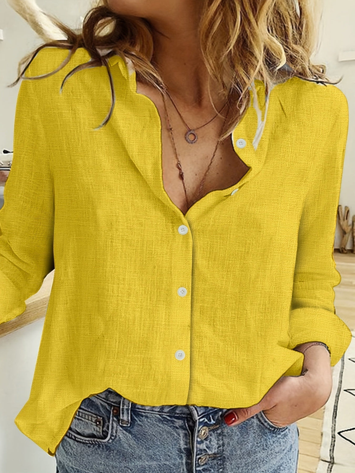 Camisa Moderna de Manga Larga para Mujer