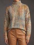 Bryndle™ | Jersey de cuello alto a cuadros de otoño