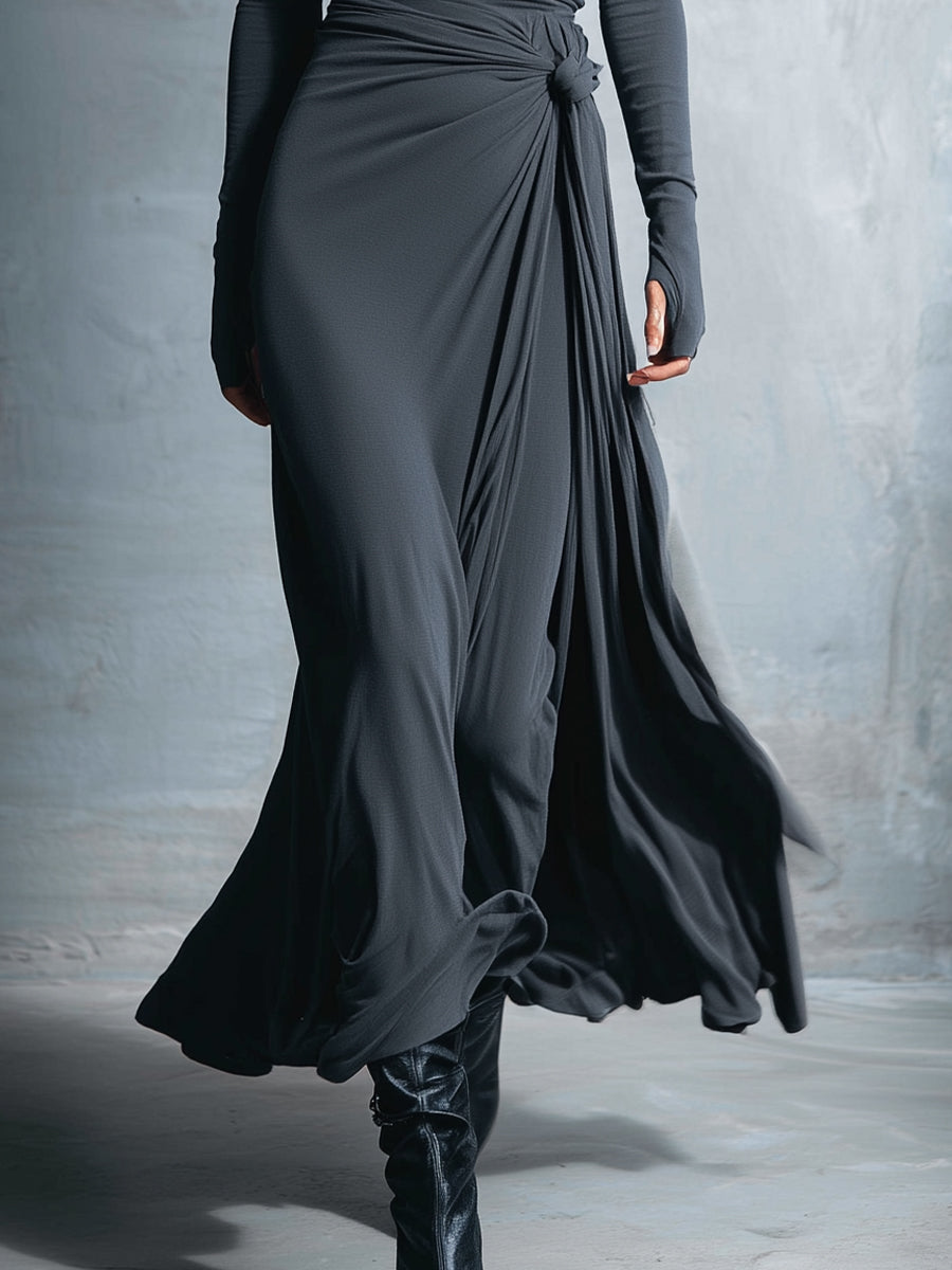 Naiara | Vestido Maxi con Nudo de Seda