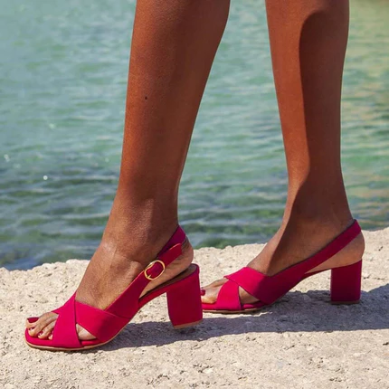 Celeste | Sandalias de verano con tacón de bloque para mujer