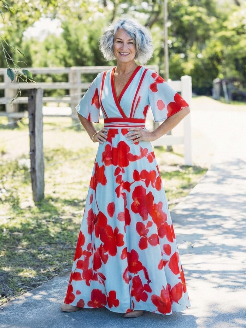 Anthea | Vestido Maxi Floral Cruzado
