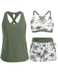 Maren | Conjunto de tres piezas: tankini, bikini y pareo
