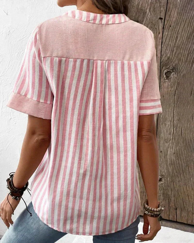 Annabel | Blusa de Manga Corta a Rayas